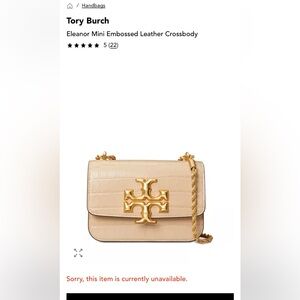 Tory Burch Beige Crossbody Bag with Gold Accents
